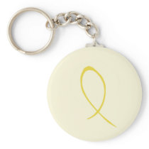 Yellow Ribbon Customizable Keychain