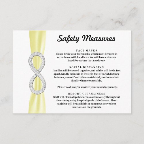 Yellow Ribbon Diamond Infinity Safety Measures Enclosure Card