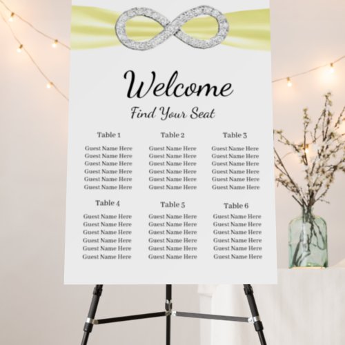 Yellow Ribbon Diamond Infinity Seating Chart Foam Board