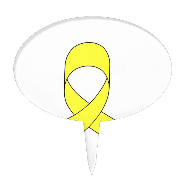 Yellow Ribbon Drawing Cake Topper (Front)