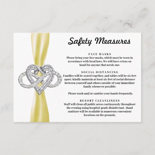 Yellow Ribbon Infinity Heart Safety Measures Enclosure Card