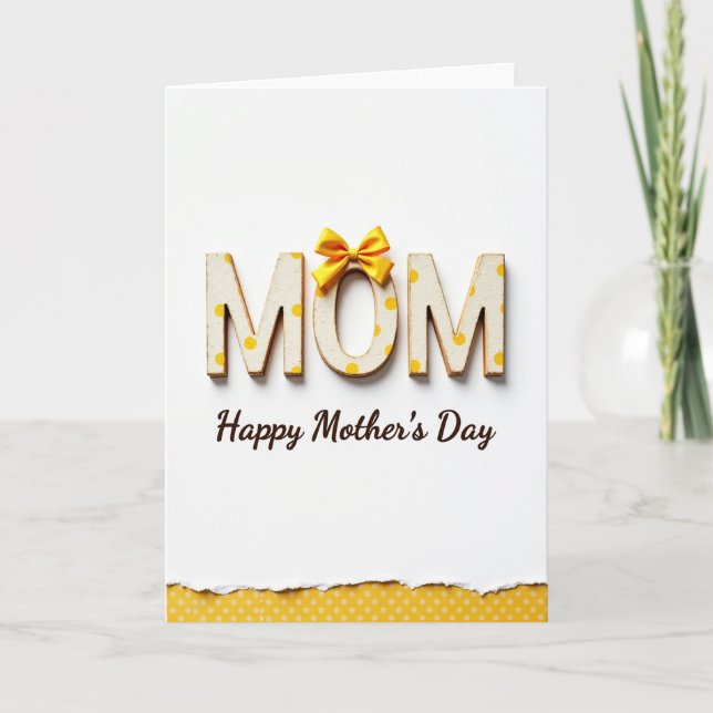 Yellow Ribbon Mothers Day Card (Front)