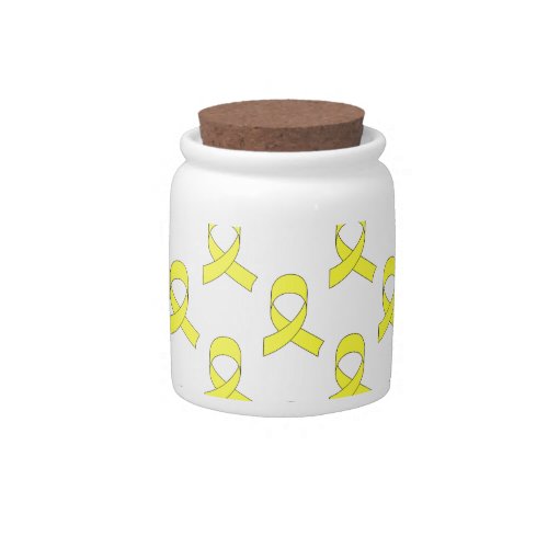 Yellow Ribbon Pattern Candy Jar