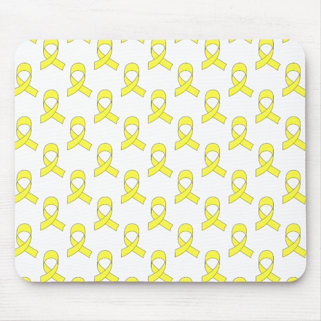 Yellow Ribbon Pattern Mouse Pad (Front)