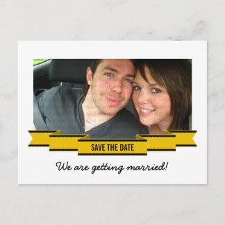 Yellow Ribbon Photo Save the Date Postcard