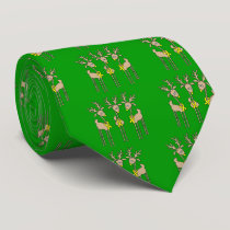 Yellow Ribbon Reindeer Neck Tie