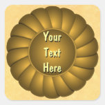 Yellow Ribbon Rosette to Personalize Square Sticker