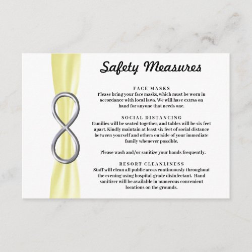 Yellow Ribbon Silver Infinity Safety Measures Enclosure Card