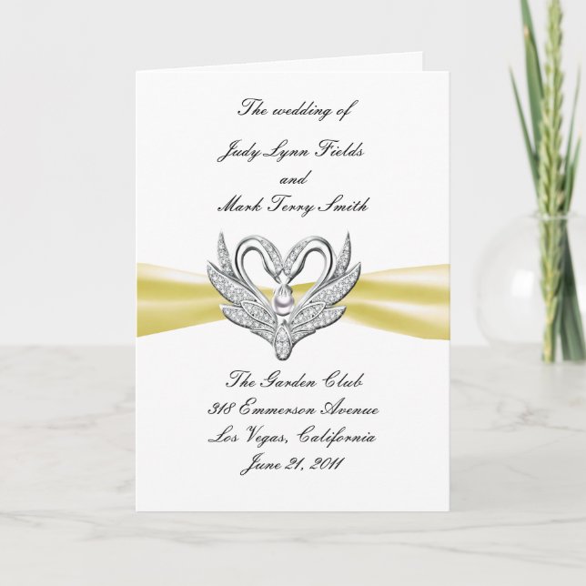 Yellow Ribbon Silver Swans Program Card