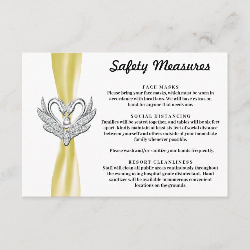 Yellow Ribbon Silver Swans Safety Measures Enclosure Card