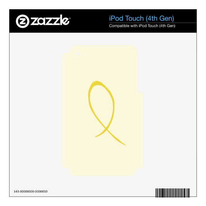 Yellow Ribbon Skins For iPod Touch 4G