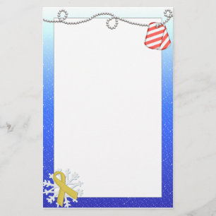 Yellow Ribbon & Striped Dog Tags Stationery