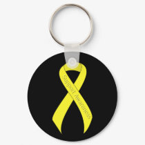 Yellow Ribbon Support Awareness Keychain