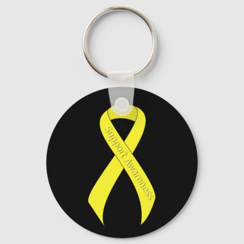 Yellow Ribbon Support Awareness Keychain