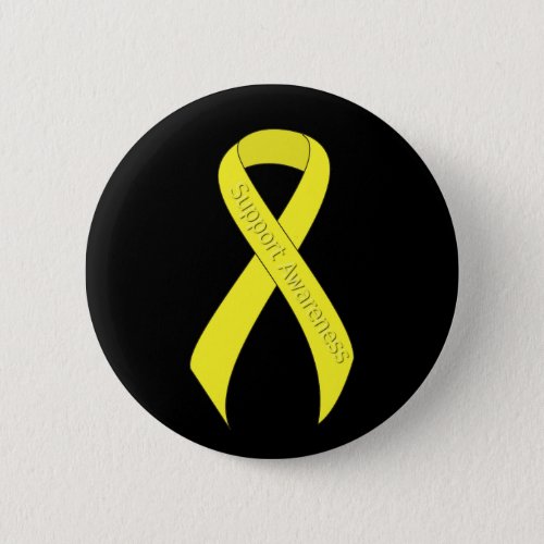 Yellow Ribbon Support Awareness Pinback Button