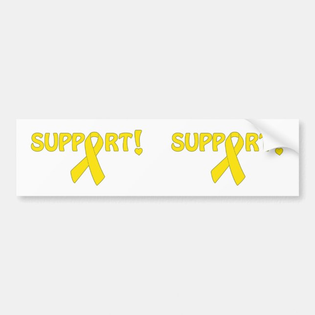 Yellow Ribbon Support! Bumper Sticker (Front)