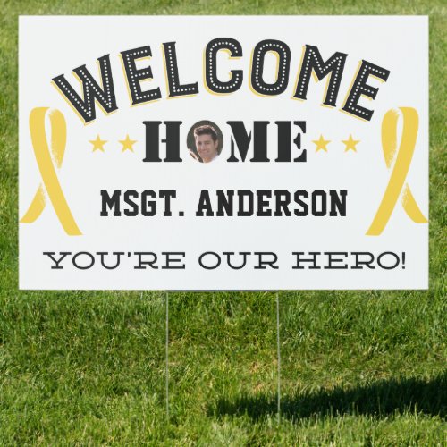 Yellow Ribbon Welcome Home Military Member Sign