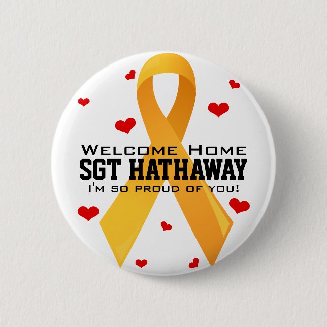 Yellow Ribbon: White Button (Front)