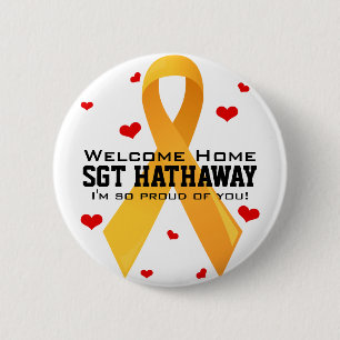 Yellow Ribbon: White Button