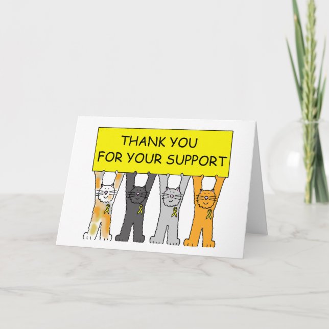 Yellow Ribbons Thank You for Your Support Card (Front)