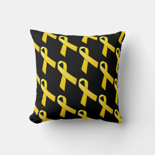 Yellow Ribbons Throw Pillow