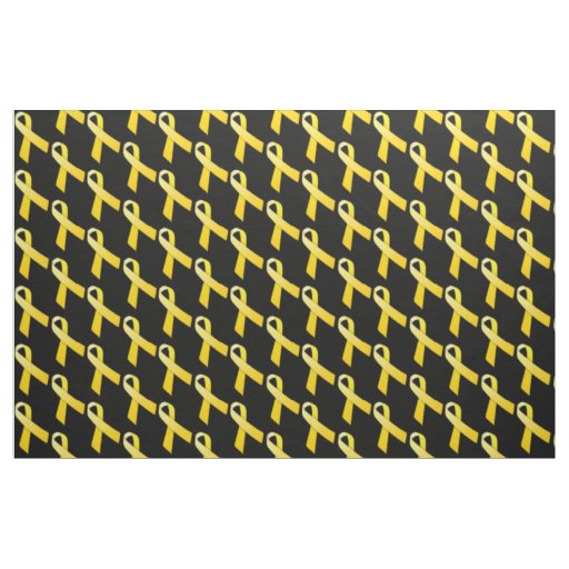Yellow Ribbons Tiled Pattern Fabric