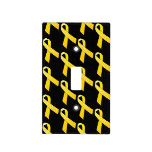 Yellow Ribbons Tiled Pattern Light Switch Cover