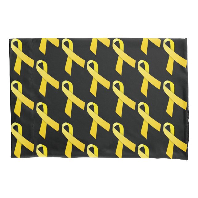Yellow Ribbons Tiled Pattern Pillow Case (Front)