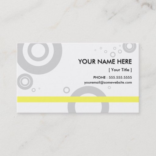 Customizable yellow rings business card