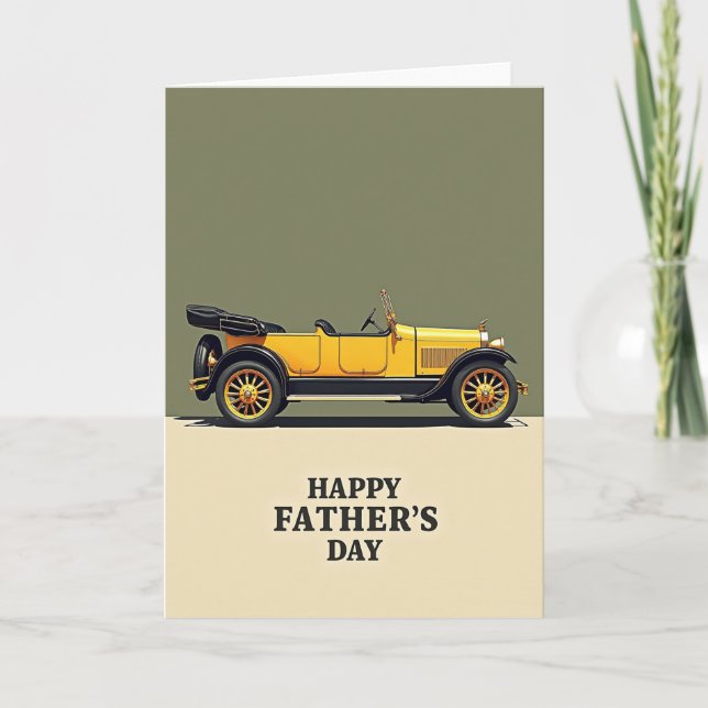 Yellow Roadster Fathers Day Card (Front)