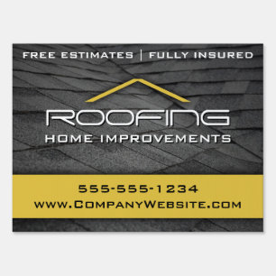 Yellow Roofing Professional Yard Sign Medium