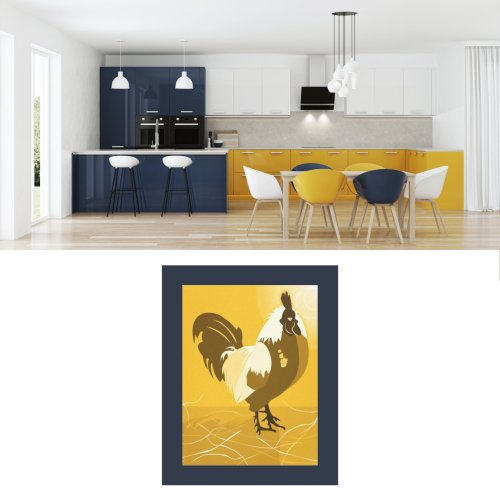 Yellow Rooster Country Kitchen Wall Art