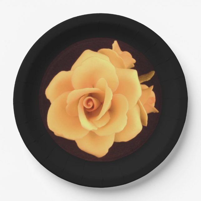 Yellow Rose, 2004 Photo. Paper Plates (Front)