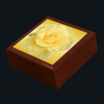 Yellow Rose #3 Jewelry/Keepsake Box<br><div class="desc">Features a Beautiful yellow rose in full bloom on a soft yellow and gold background. Makes a great jewelry or keepsake box for yourself or as a gift.</div>