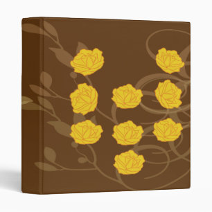 yellow rose 3 ring binder
