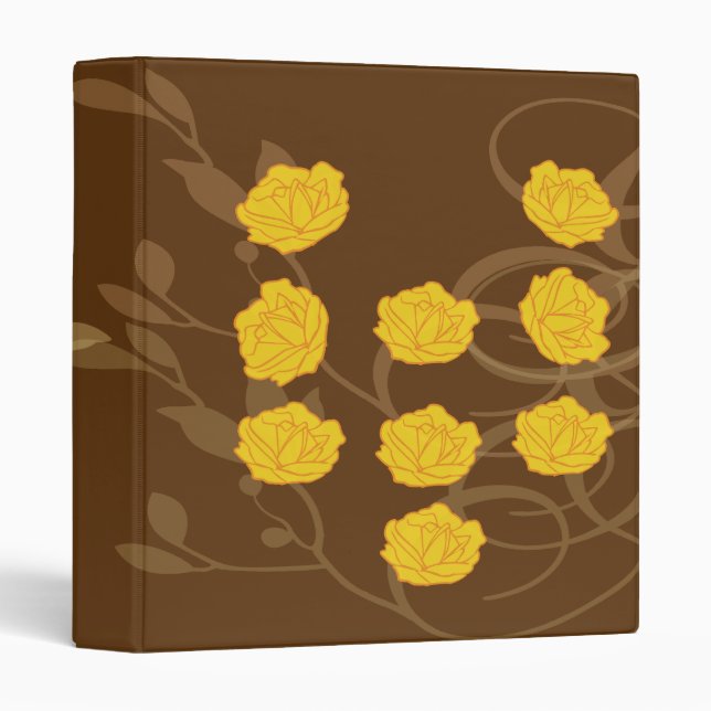 yellow rose 3 ring binder (Front/Spine)
