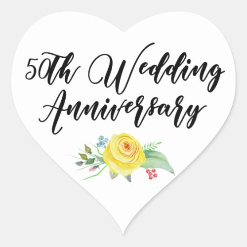 Yellow Rose 50th Wedding Anniversary Envelope Seal