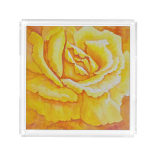 Yellow Rose Acrylic Tray