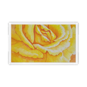 Yellow Rose Acrylic Tray