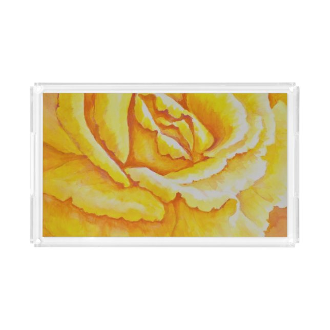 Yellow Rose Acrylic Tray (Front)