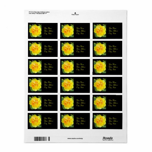 Yellow Rose address labels | Zazzle