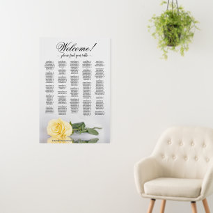 Yellow Rose Alphabetical Seating Chart Welcome Foam Board
