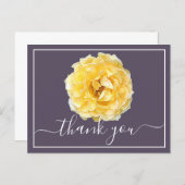Yellow Rose And Dew Drops Mauve Backdrop Thank You Postcard (Front/Back)