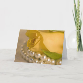 Yellow Rose and Pearls Card