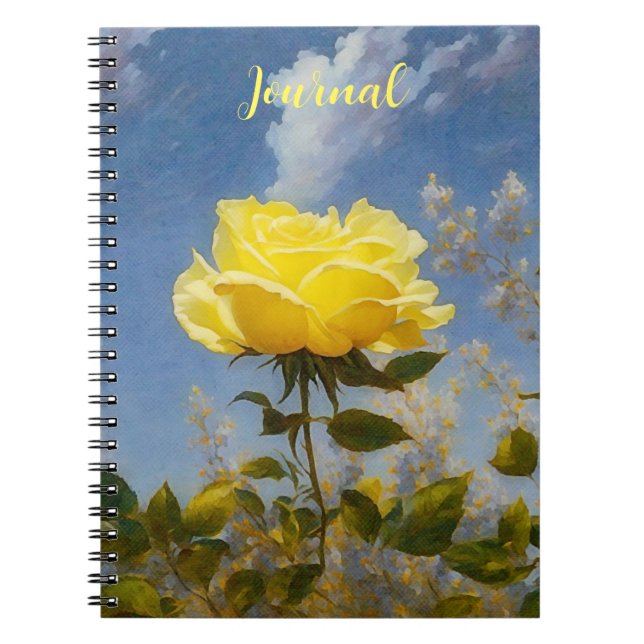 Yellow Rose and Sky Flower Art Journal (Front)