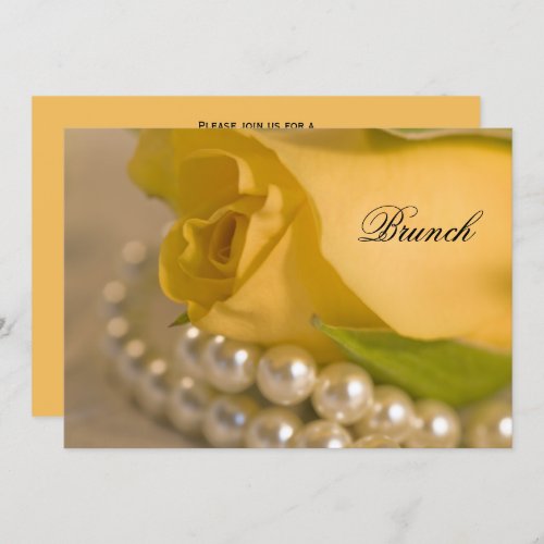 Yellow Rose and White Pearls Post Wedding Brunch Invitation