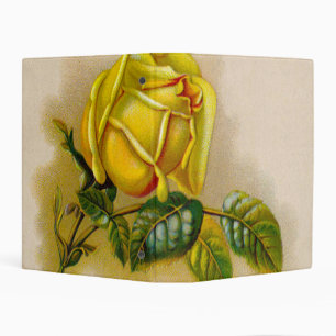 Yellow Rose Antique Vintage Print Fine Art Mini Binder