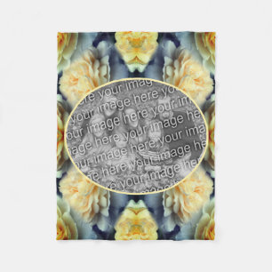 Yellow Rose Art Frame Create Your Own Photo Fleece Blanket
