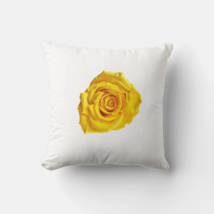 Yellow rose art throw pillow