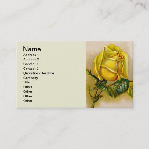 Yellow Rose Artwork Print Fine Art Business Card